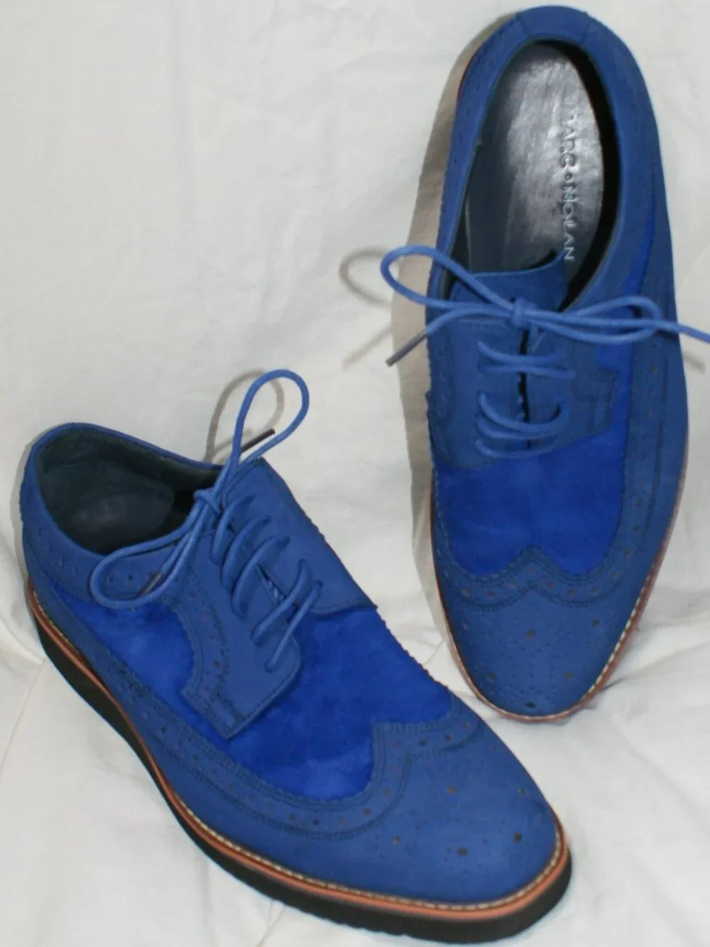 Marc Nolan Cobalt Blue Suede Oxfords - Size 6 men's - EUC